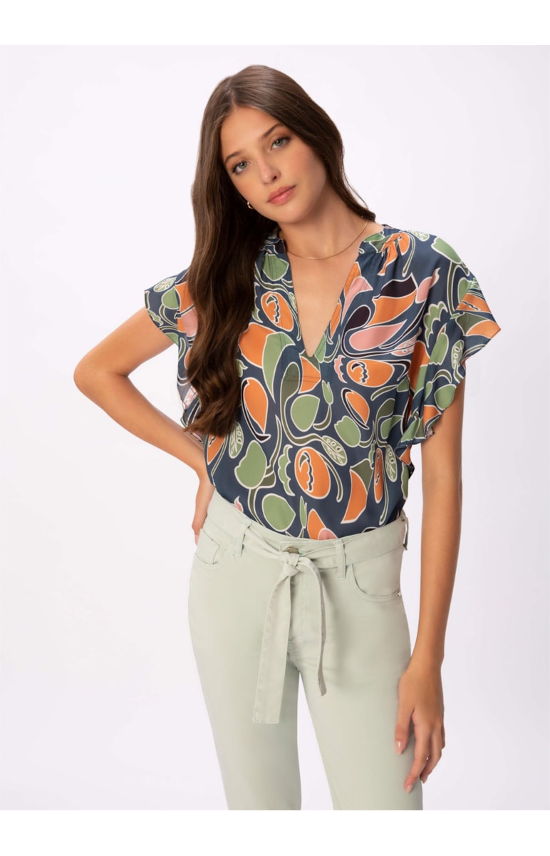 Blusa Summer Prints Azul Jeans