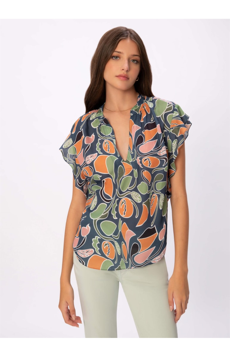 Blusa Summer Prints Azul Jeans
