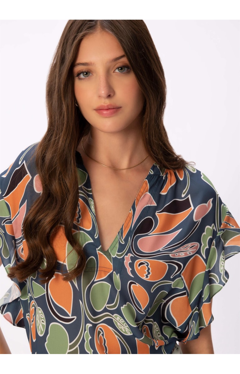 Blusa Summer Prints Azul Jeans