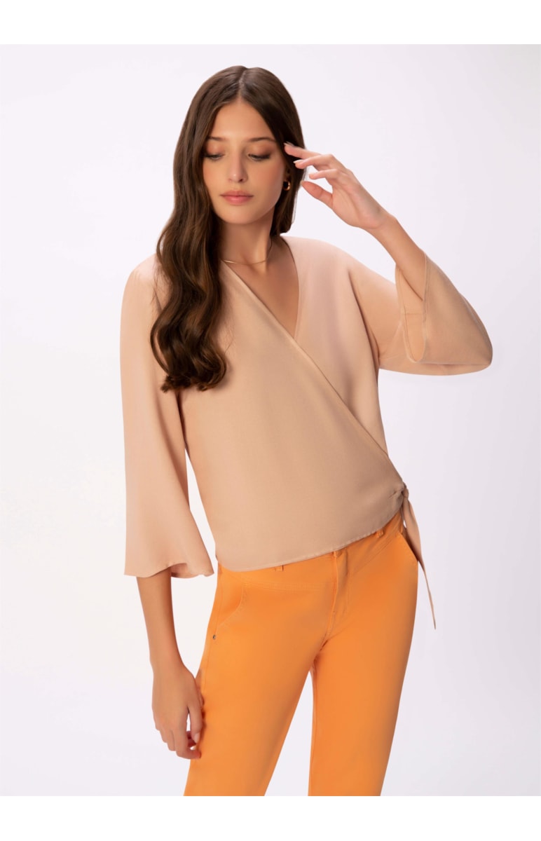Blusa Transpassada Areia