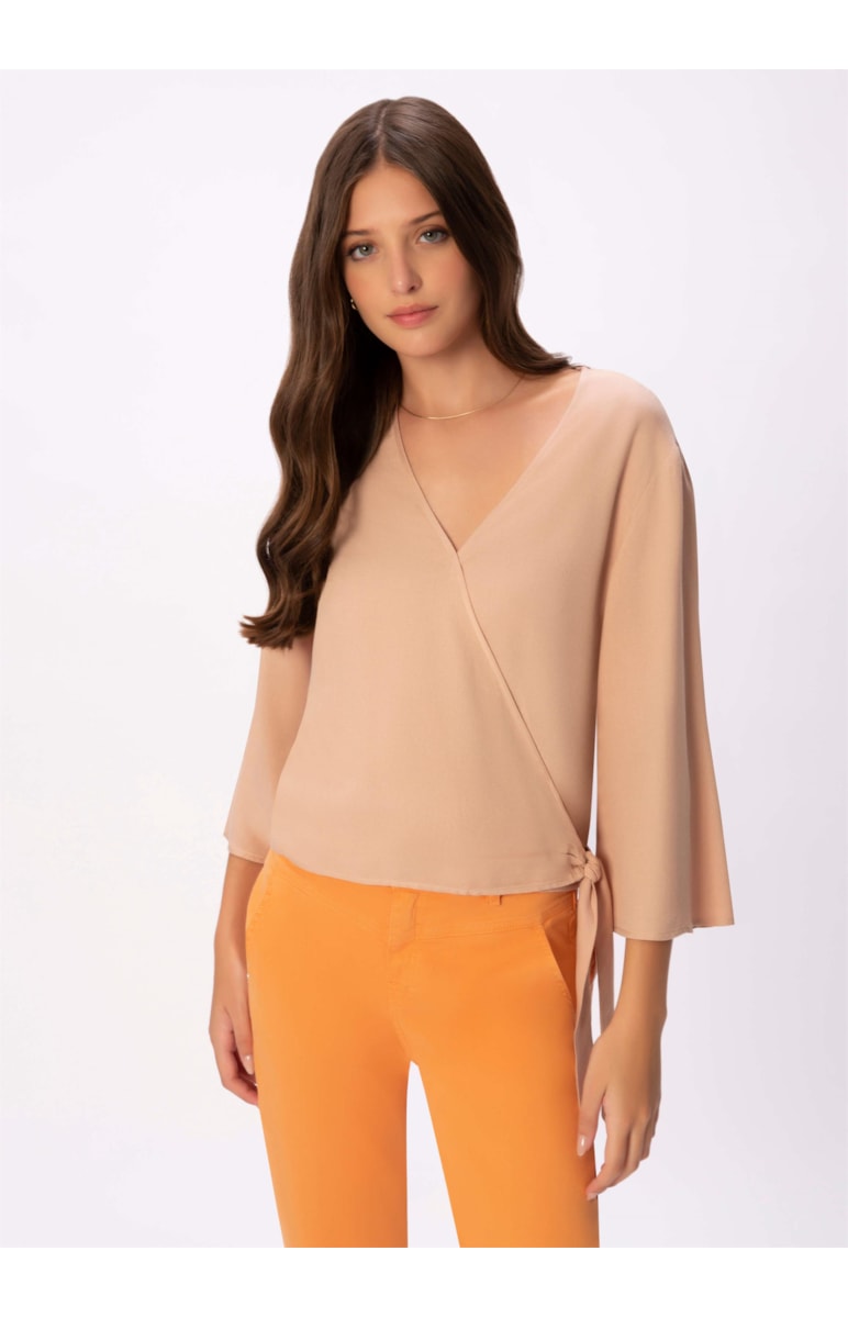 Blusa Transpassada Areia