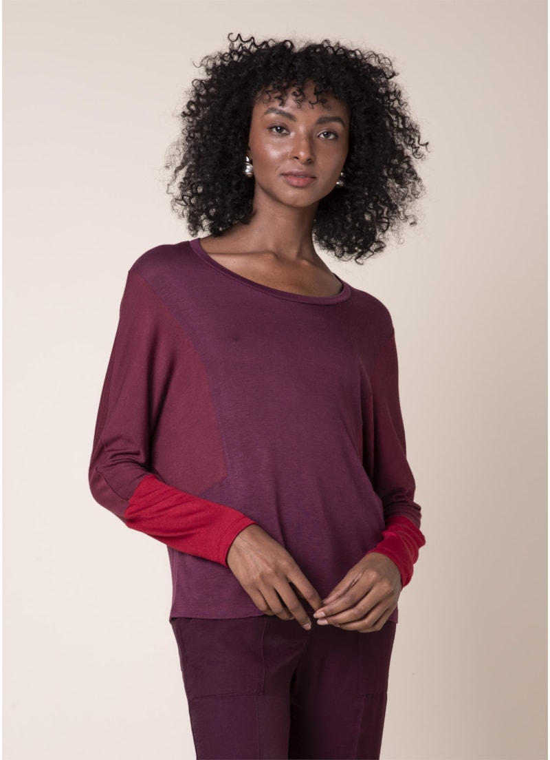 Blusa Tricolor Malha Vinho