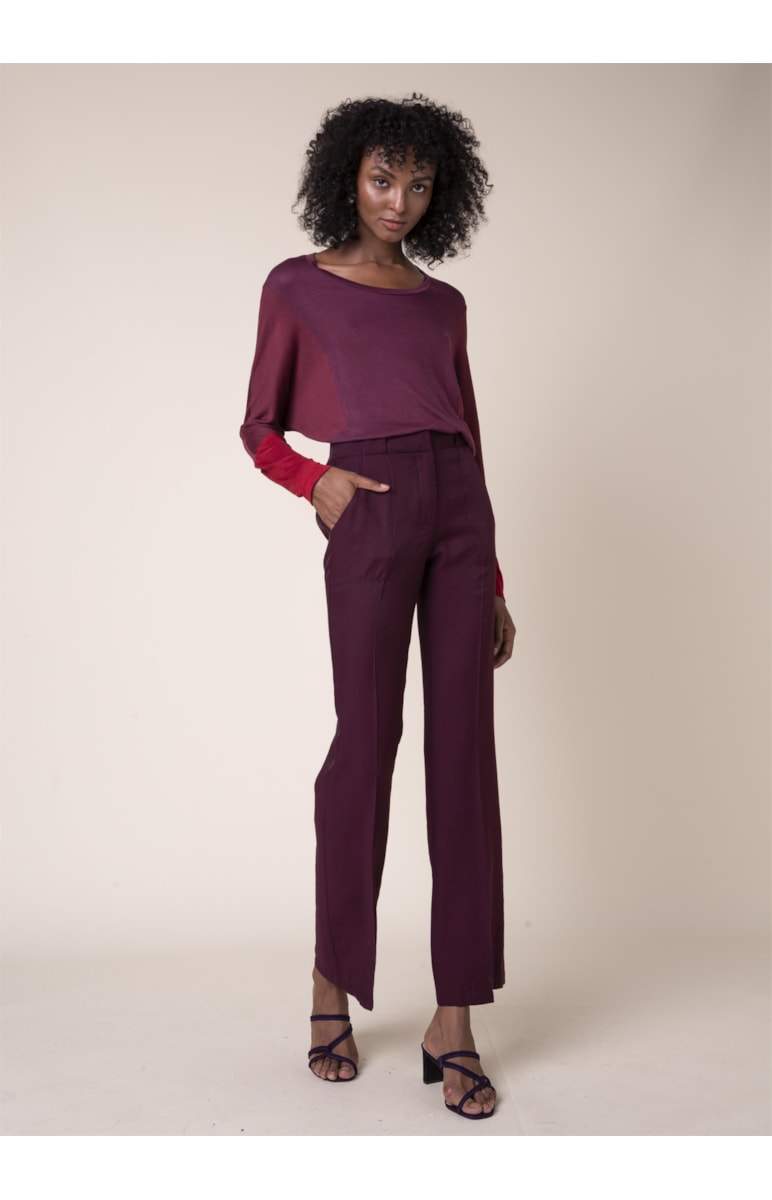 Blusa Tricolor Malha Vinho