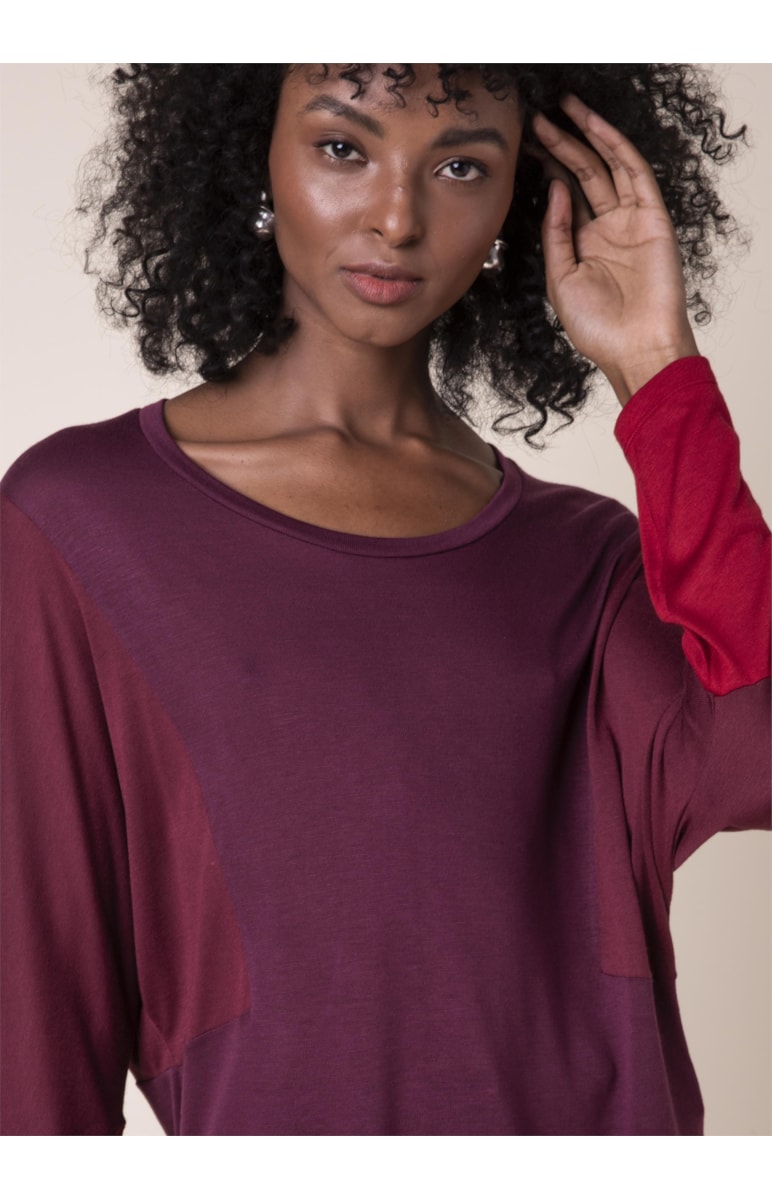 Blusa Tricolor Malha Vinho