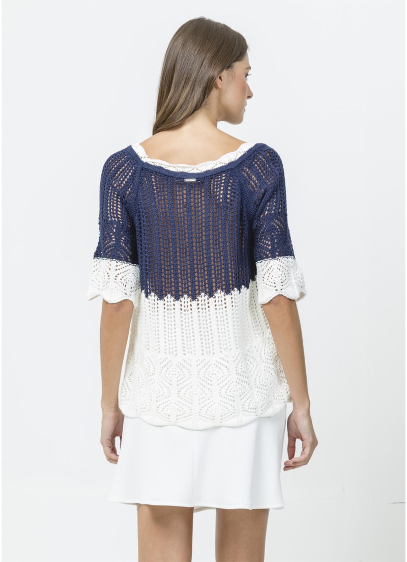 Blusa Tricot Bicolor Unica