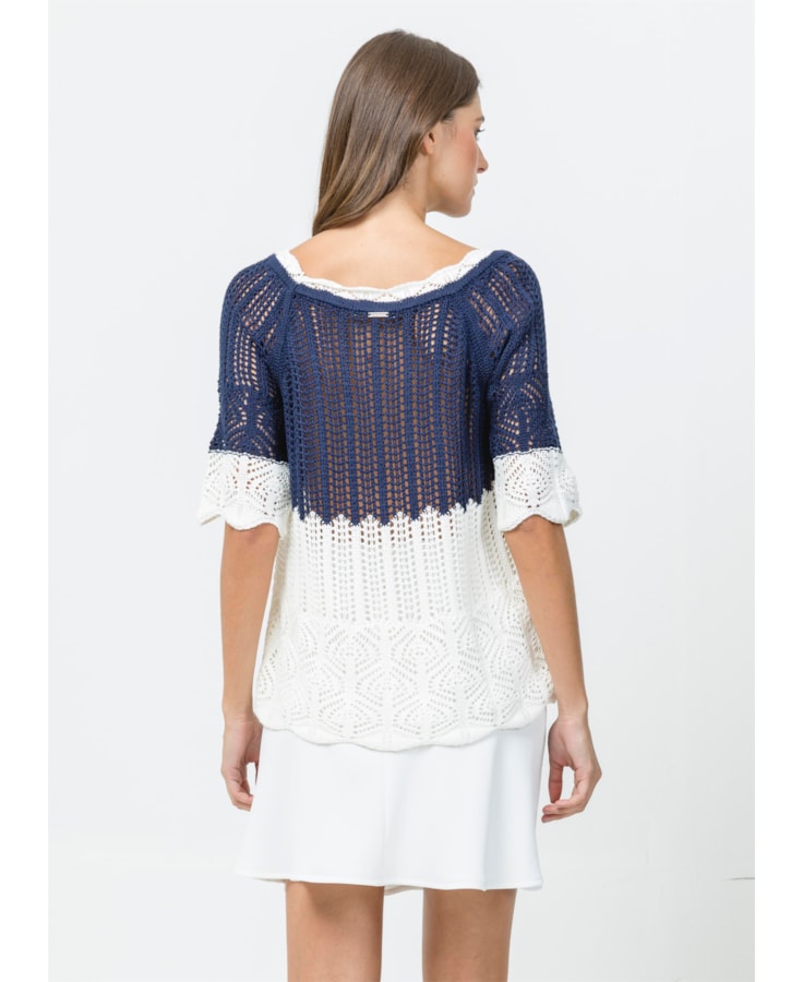 Blusa Tricot Bicolor Unica