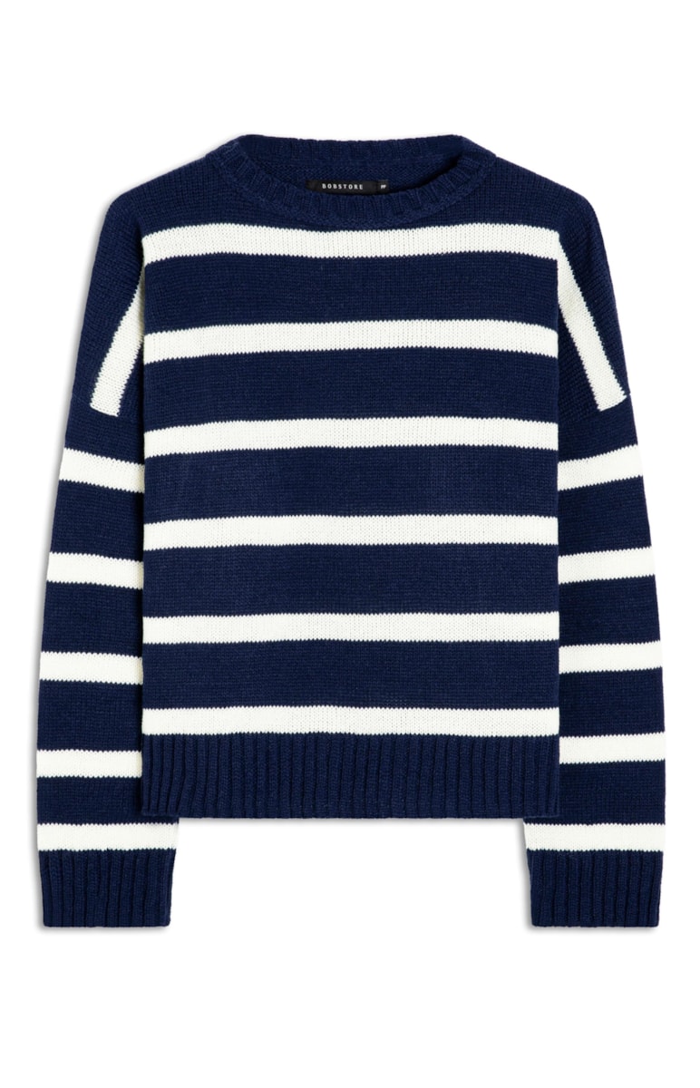 Blusa Tricot Bold Stripes Marinho