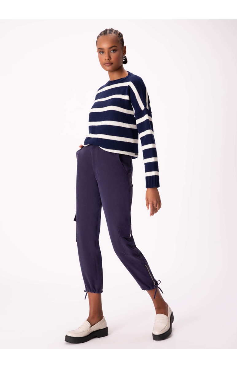Blusa Tricot Bold Stripes Marinho