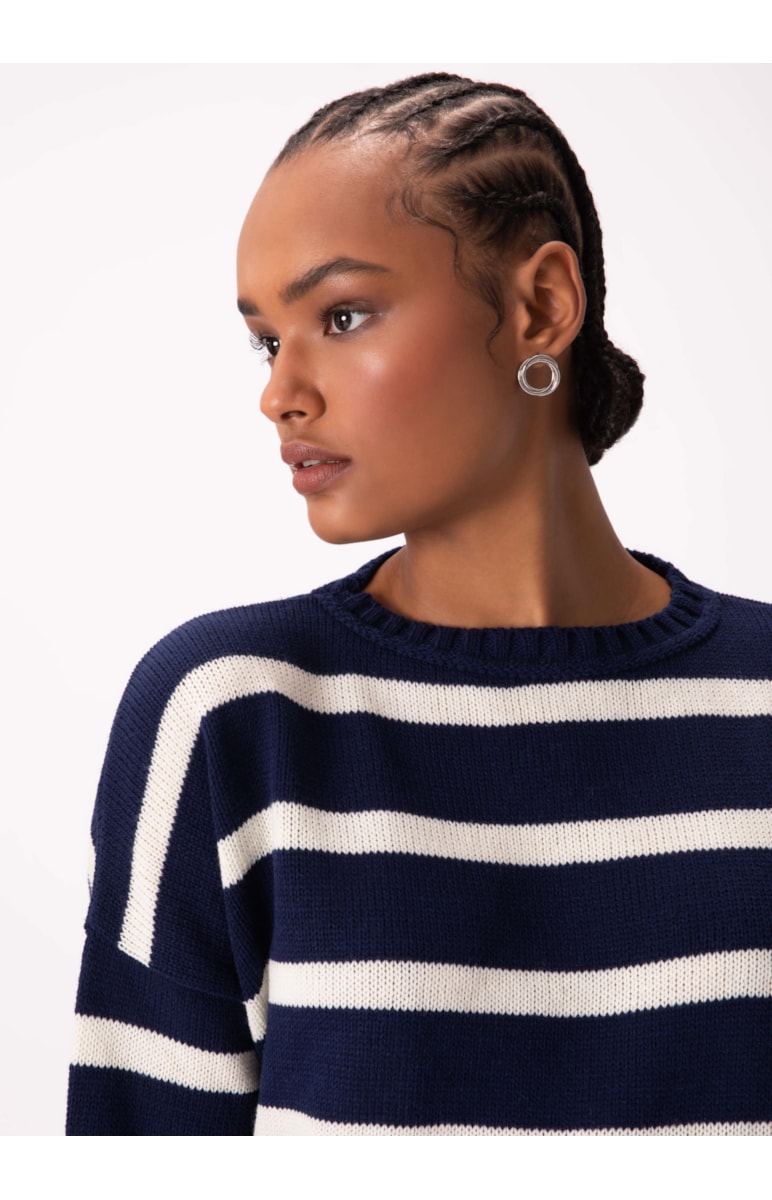 Blusa Tricot Bold Stripes Marinho