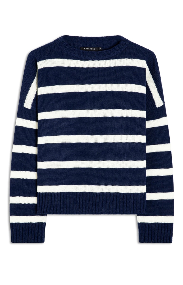 Blusa Tricot Bold Stripes Marinho