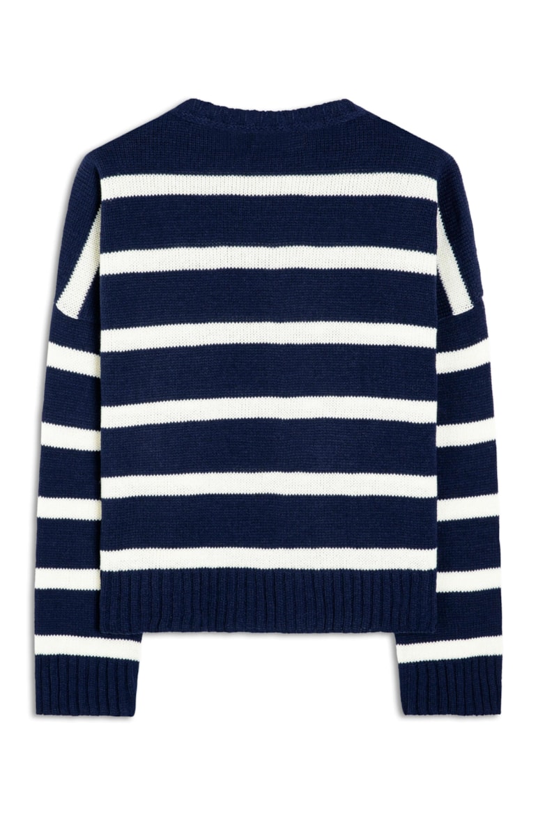 Blusa Tricot Bold Stripes Marinho