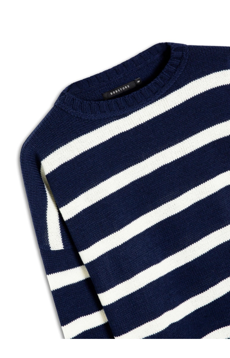 Blusa Tricot Bold Stripes Marinho