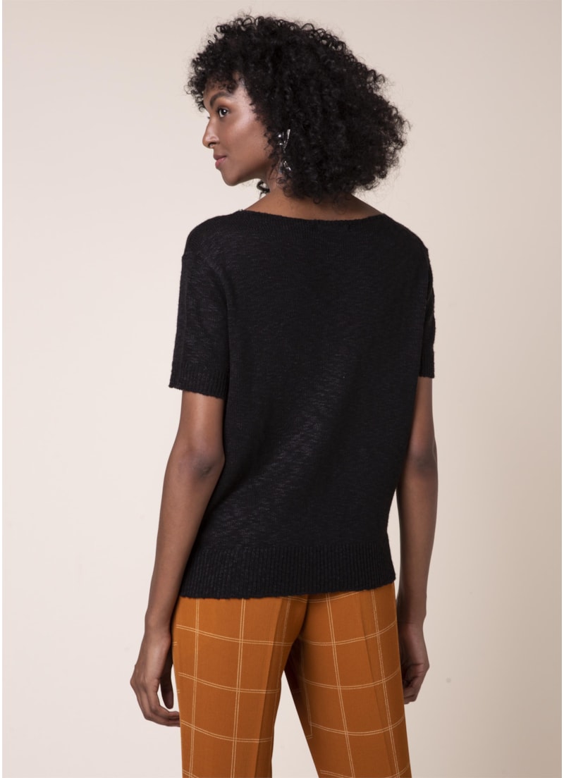 Blusa Tricot Flame Preto