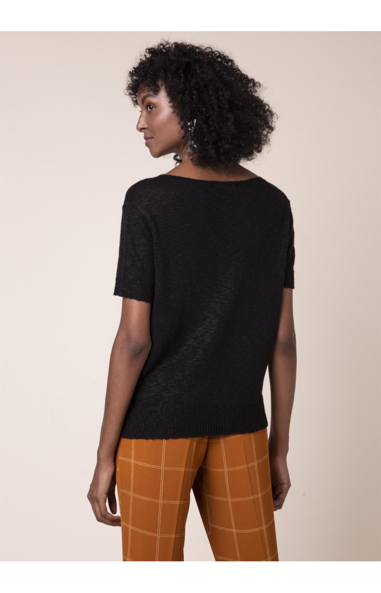 Blusa Tricot Flame Preto