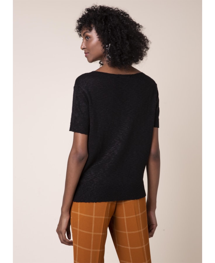 Blusa Tricot Flame Preto