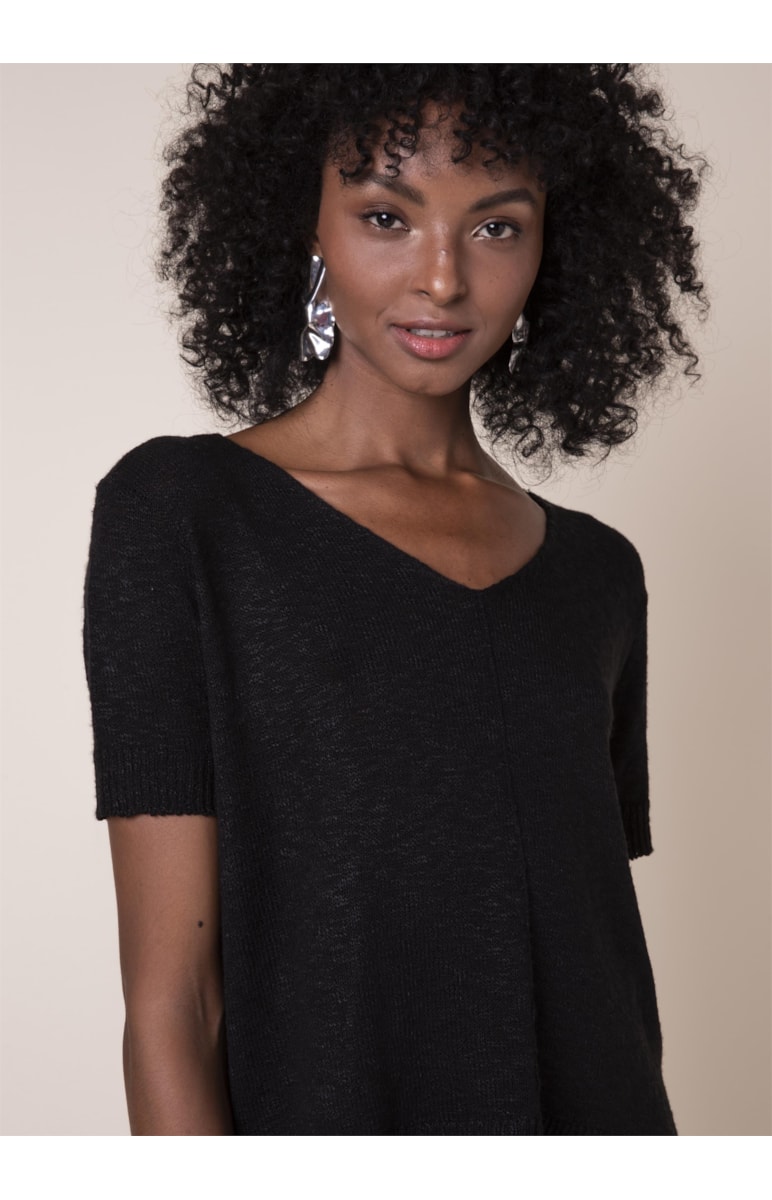 Blusa Tricot Flame Preto
