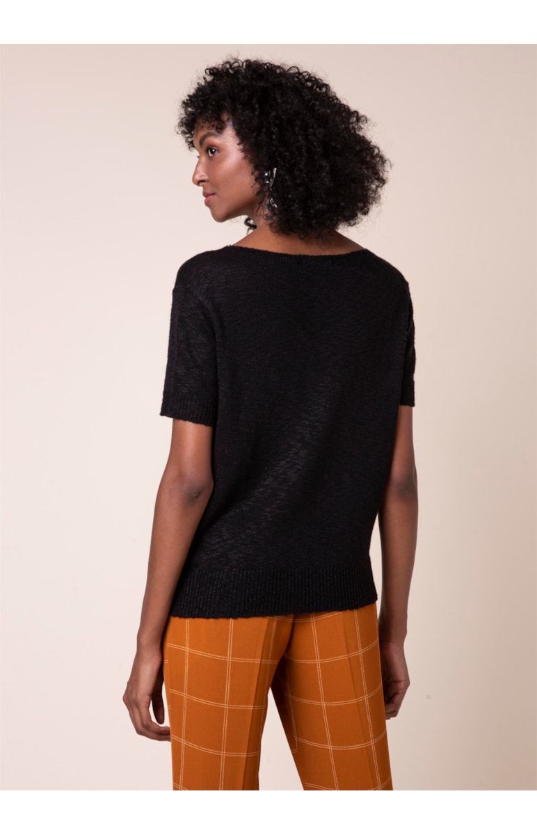Blusa Tricot Flame Preto