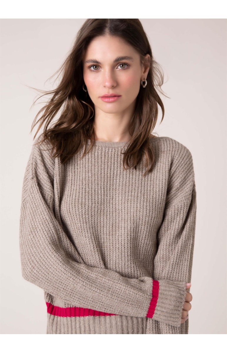 Blusa Tricot Listra Natural