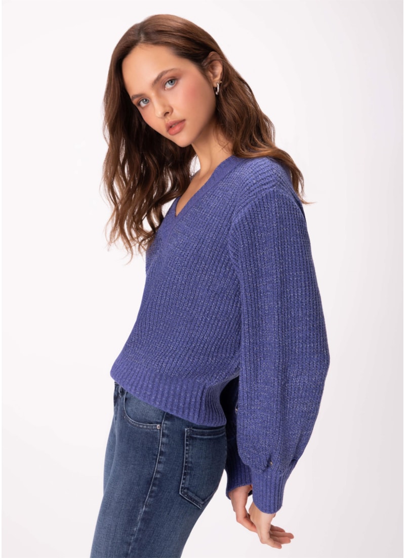 Blusa Tricot Manga Afunilada Royal