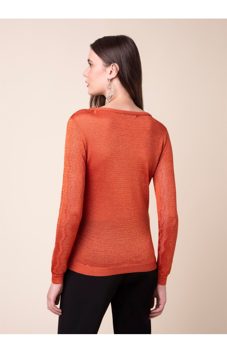 Blusa Tricot Patch Pontos Terra