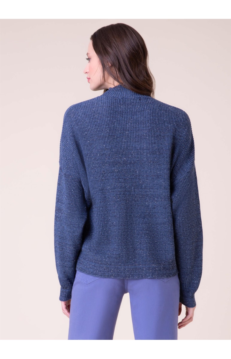 Blusa Tricot Pull Oversized Marinho
