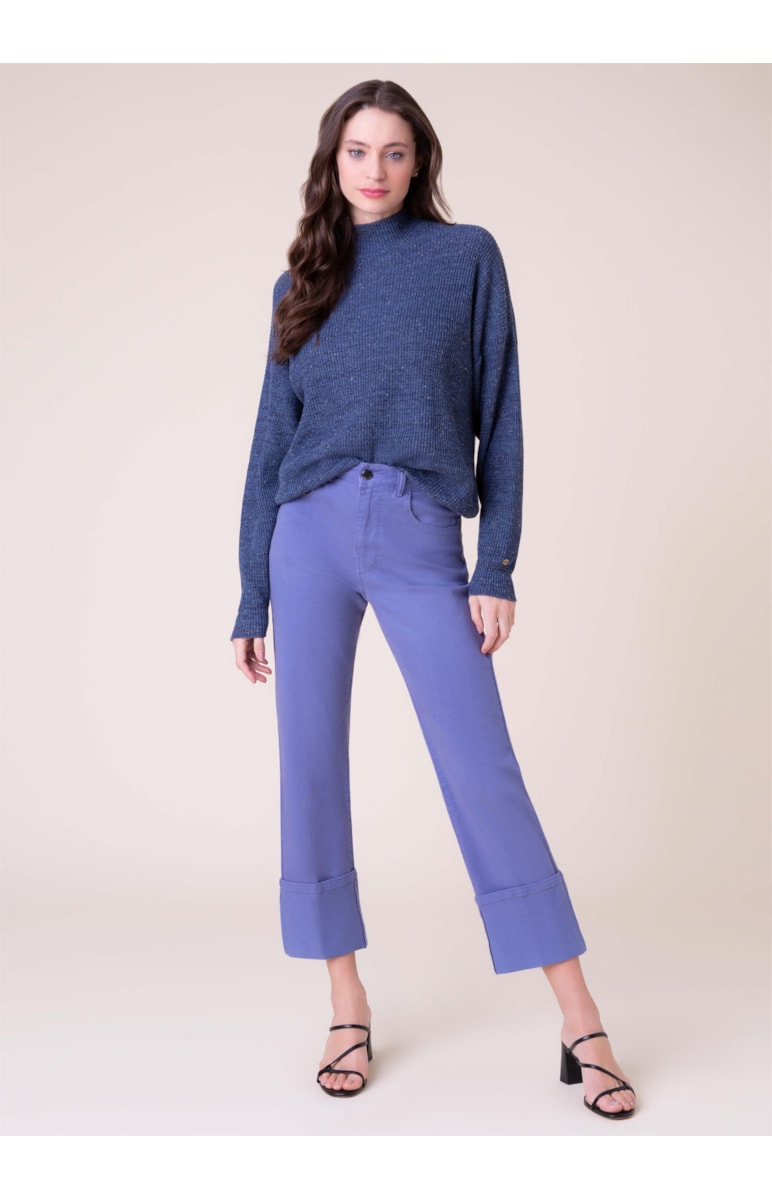 Blusa Tricot Pull Oversized Marinho