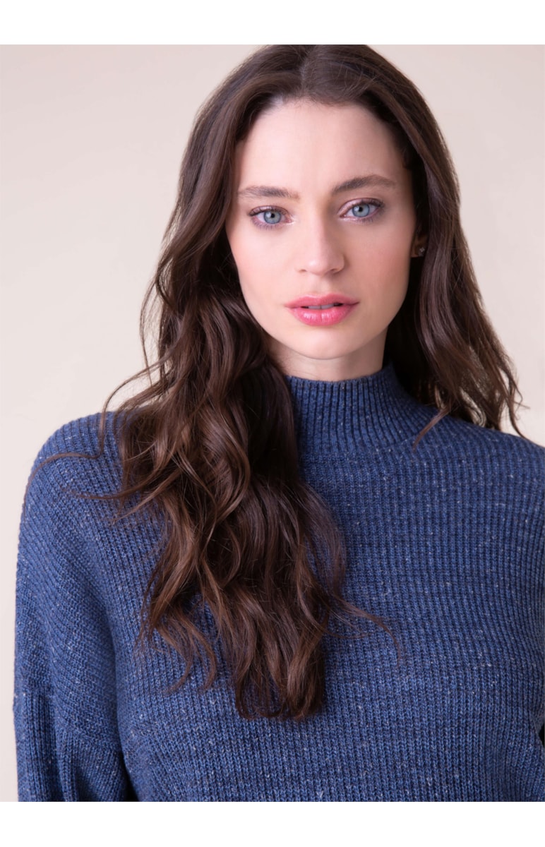 Blusa Tricot Pull Oversized Marinho