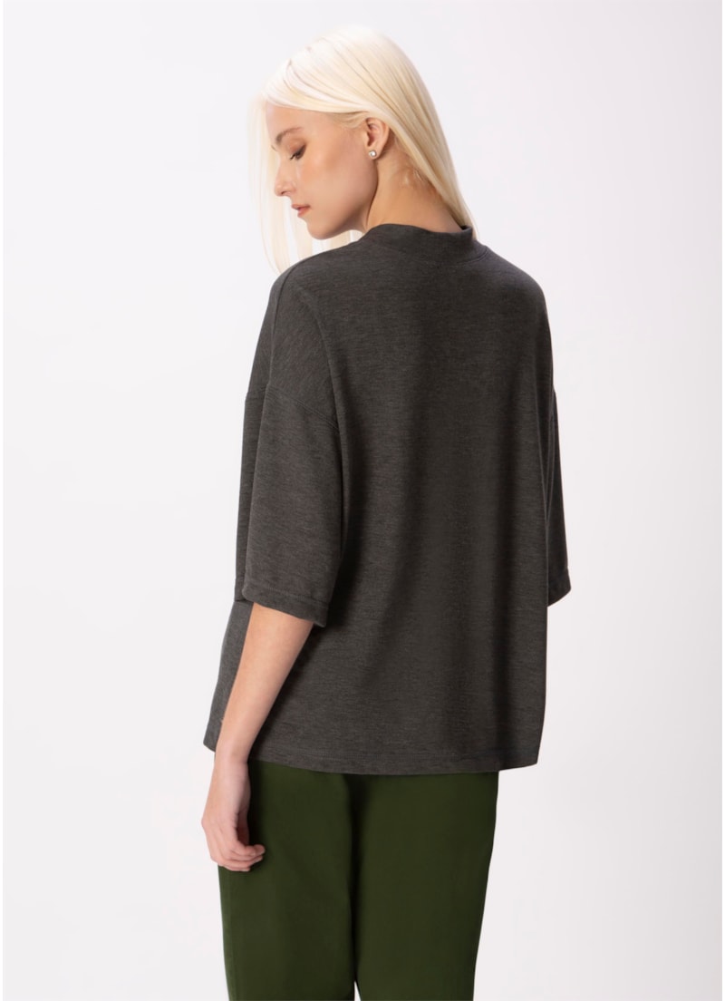 Blusa Tricot Soft Chumbo Mescla