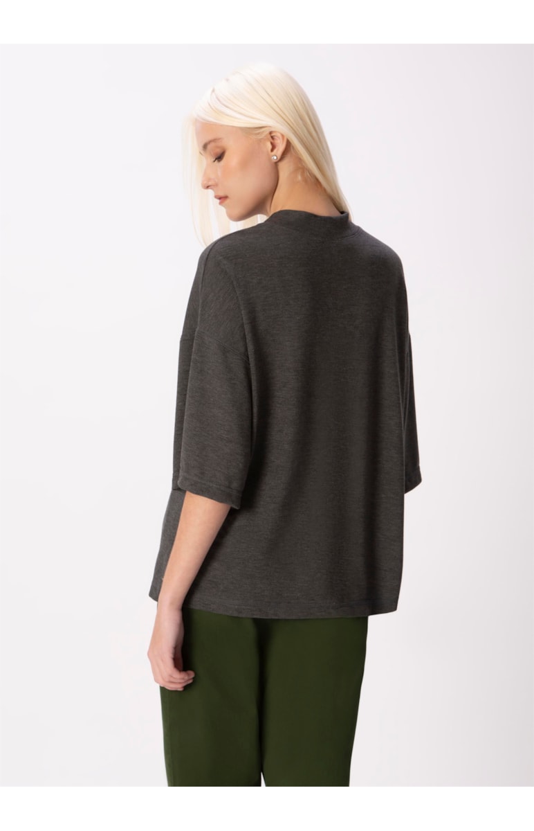 Blusa Tricot Soft Chumbo Mescla
