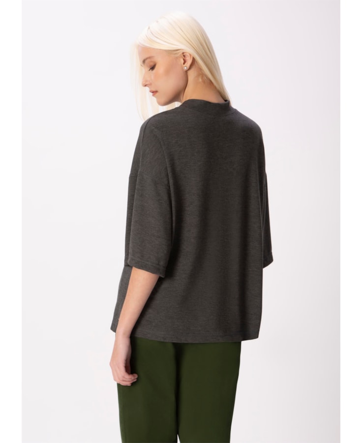 Blusa Tricot Soft Chumbo Mescla