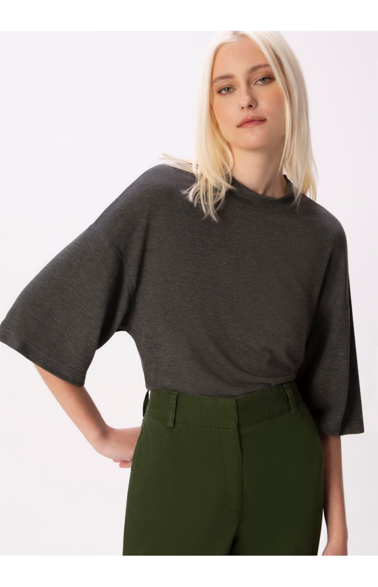 Blusa Tricot Soft Chumbo Mescla