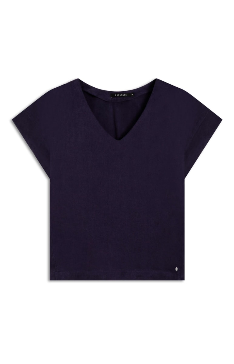 Blusa Twill Recorte Marinho