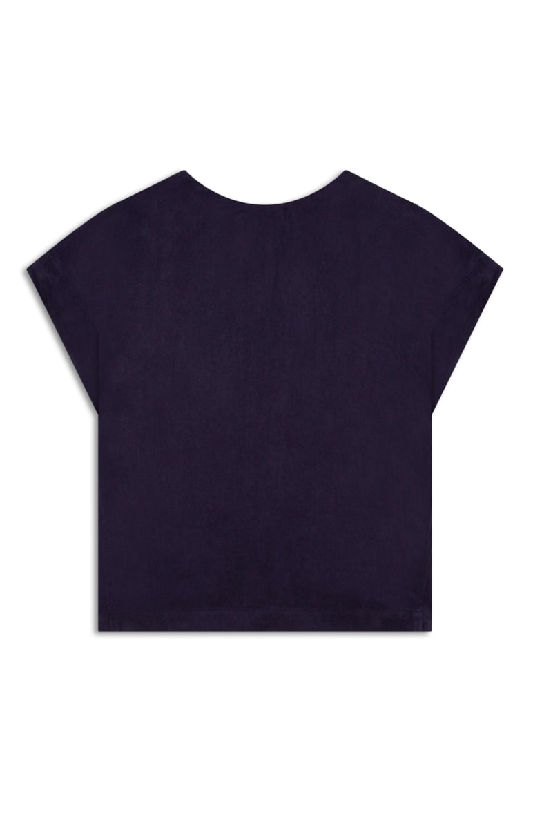 Blusa Twill Recorte Marinho