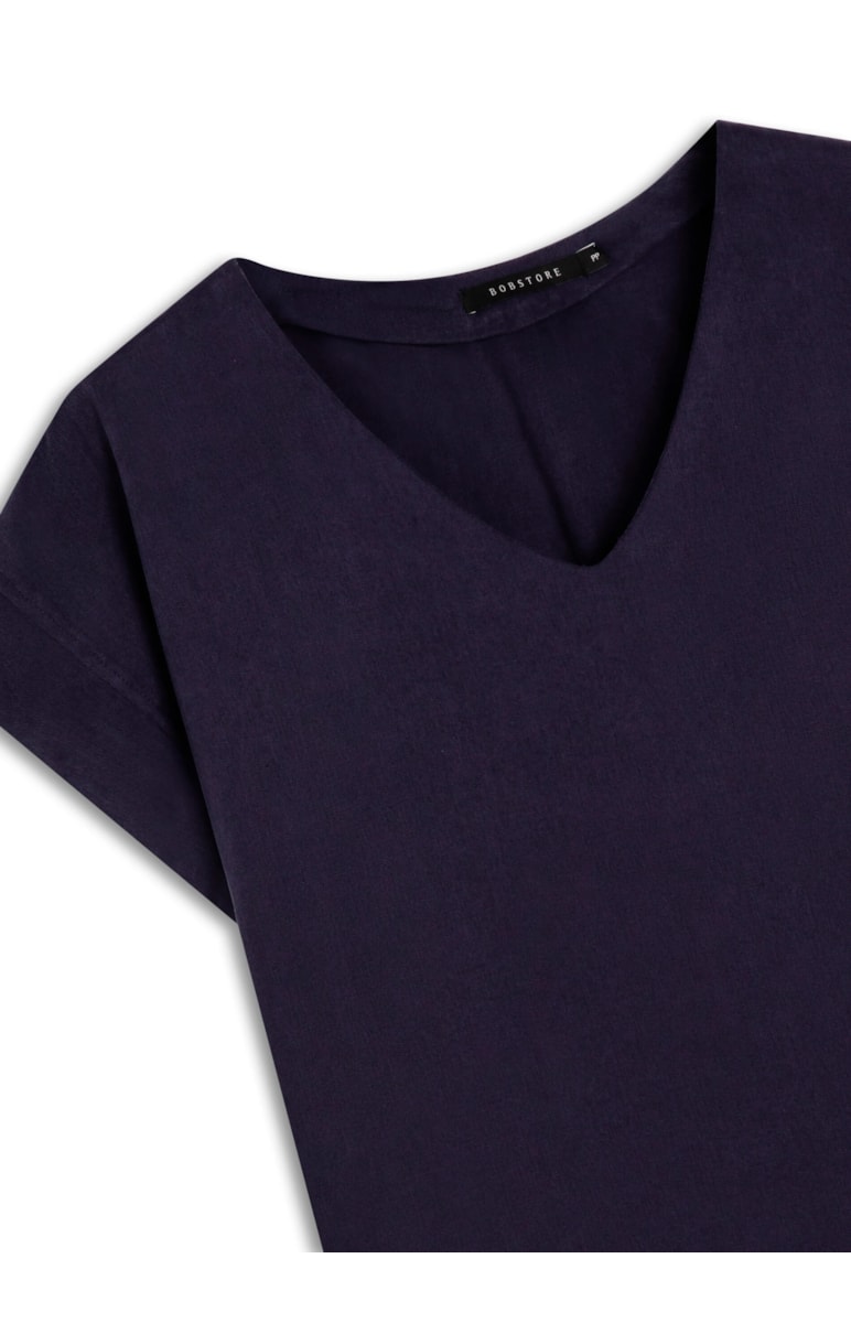 Blusa Twill Recorte Marinho