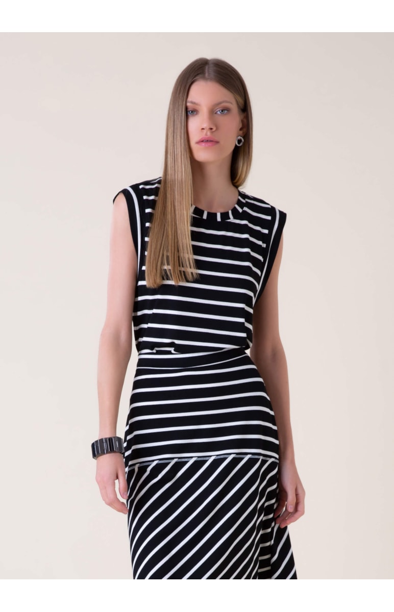 Blusa Visco Listras Preto
