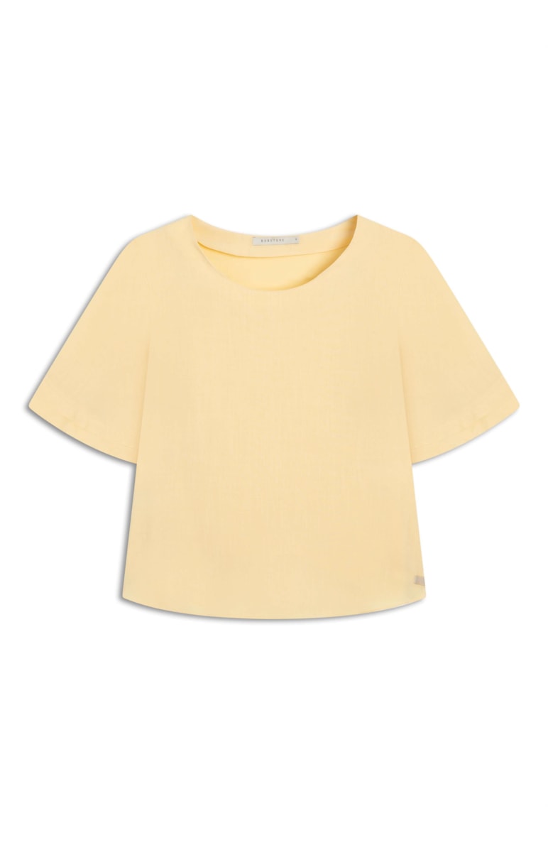 Blusa Visco Nature Manga Sino Amarelo Claro