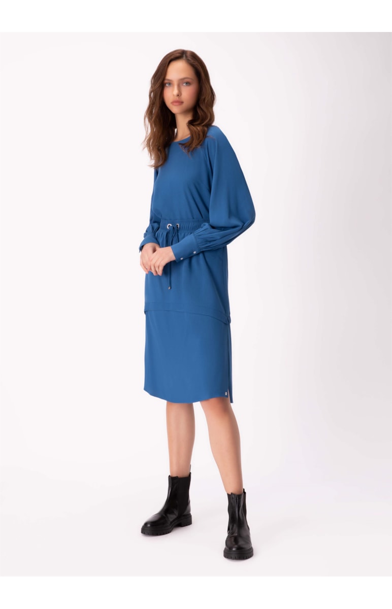 Blusa Visco Twill Azul Pervante