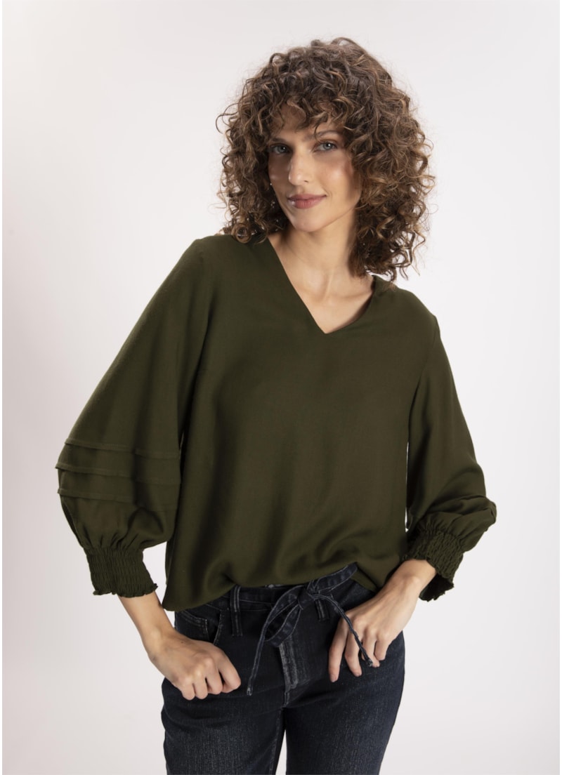 Blusa Viscose Berlin Pregas Musgo