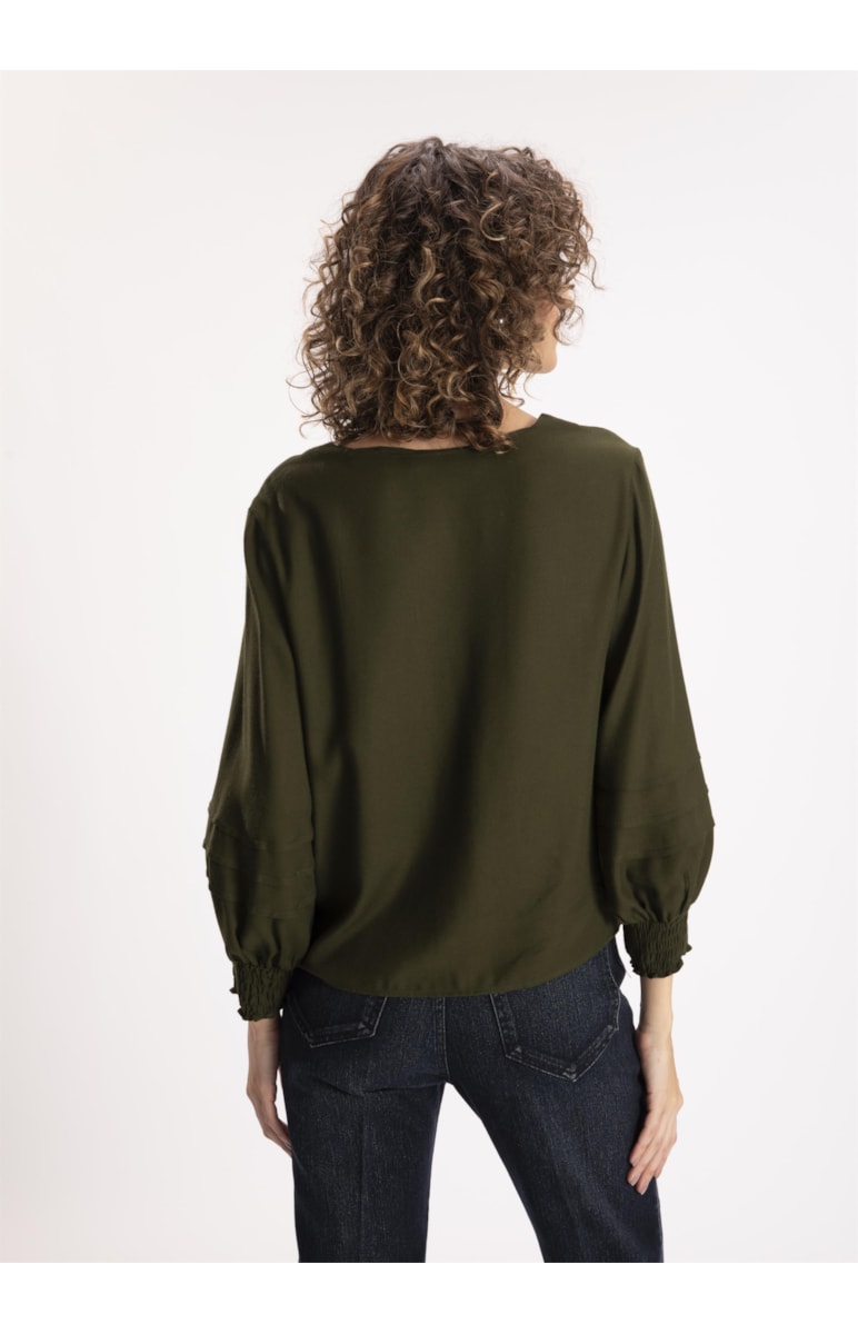 Blusa Viscose Berlin Pregas Musgo