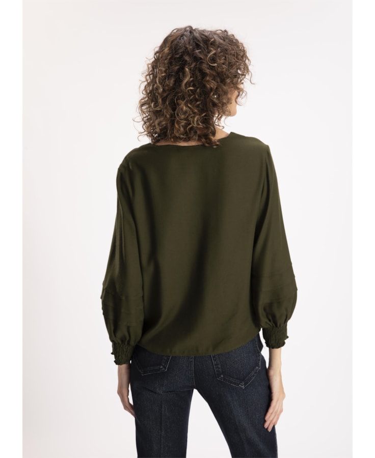Blusa Viscose Berlin Pregas Musgo