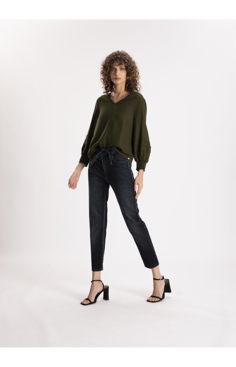 Blusa Viscose Berlin Pregas Musgo