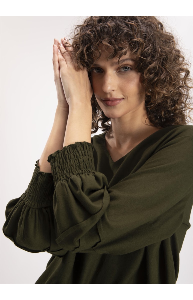 Blusa Viscose Berlin Pregas Musgo