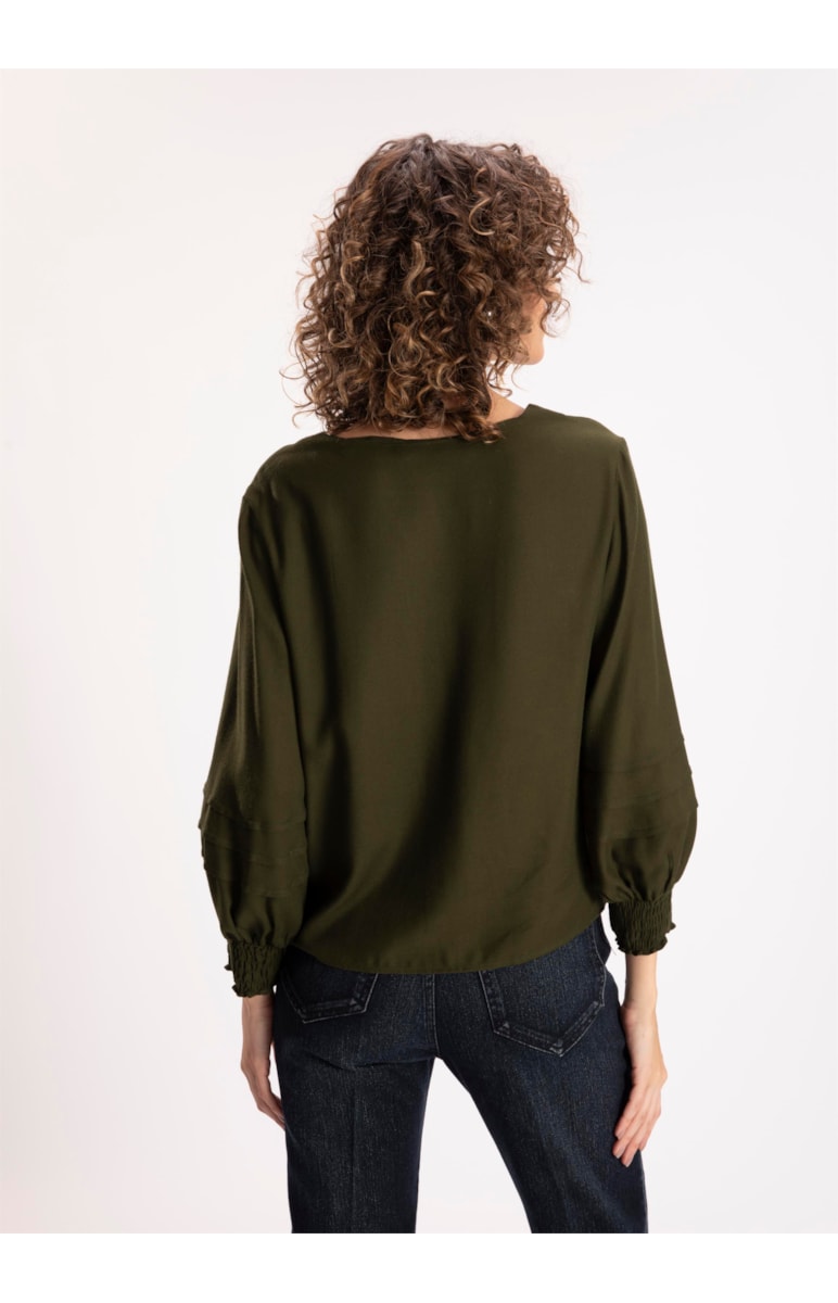 Blusa Viscose Berlin Pregas Musgo