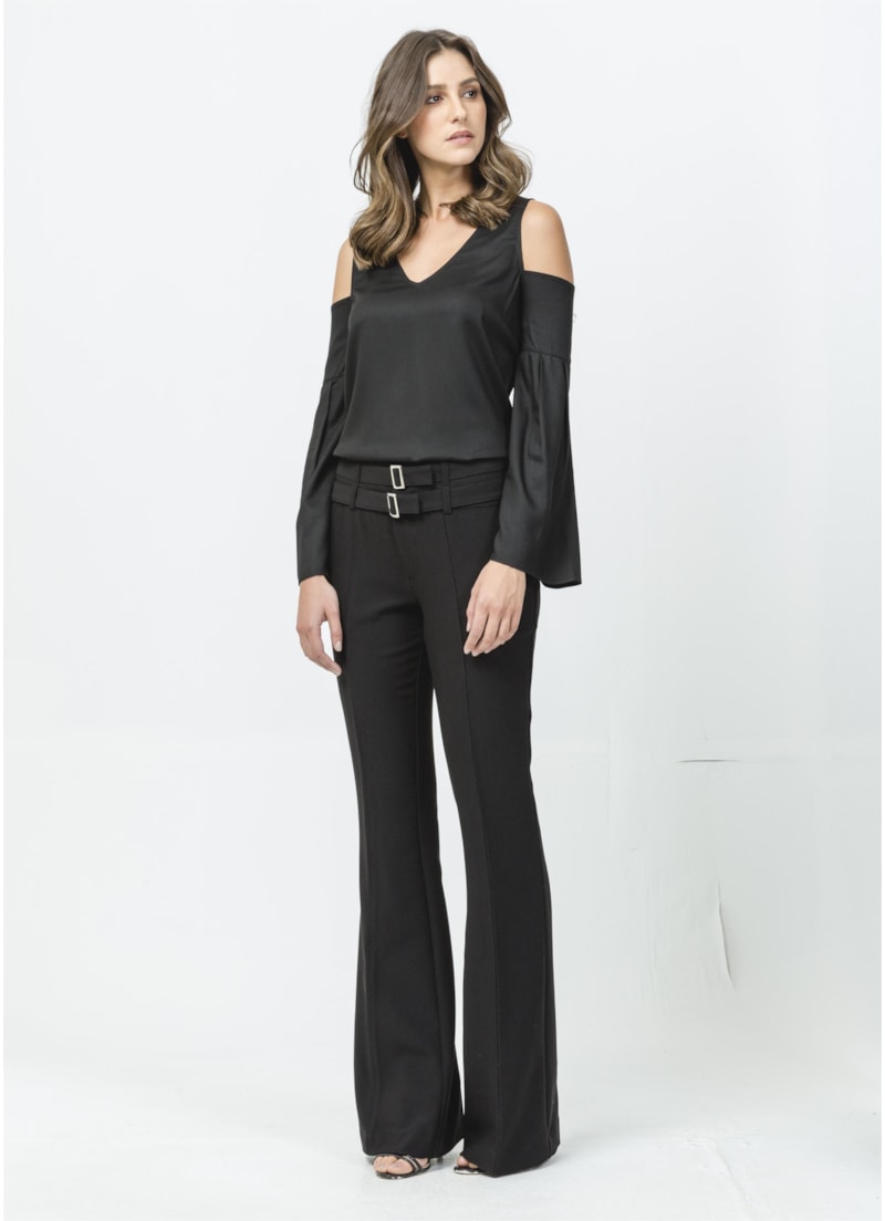 Blusa Viscose Ombro Preto
