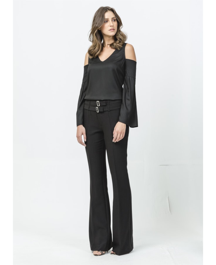 Blusa Viscose Ombro Preto