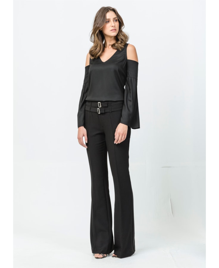 Blusa Viscose Ombro Preto