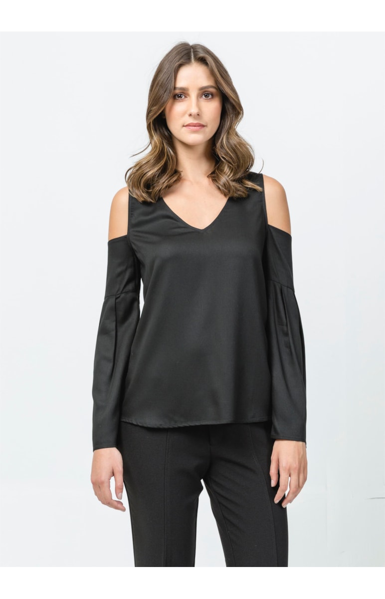 Blusa Viscose Ombro Preto