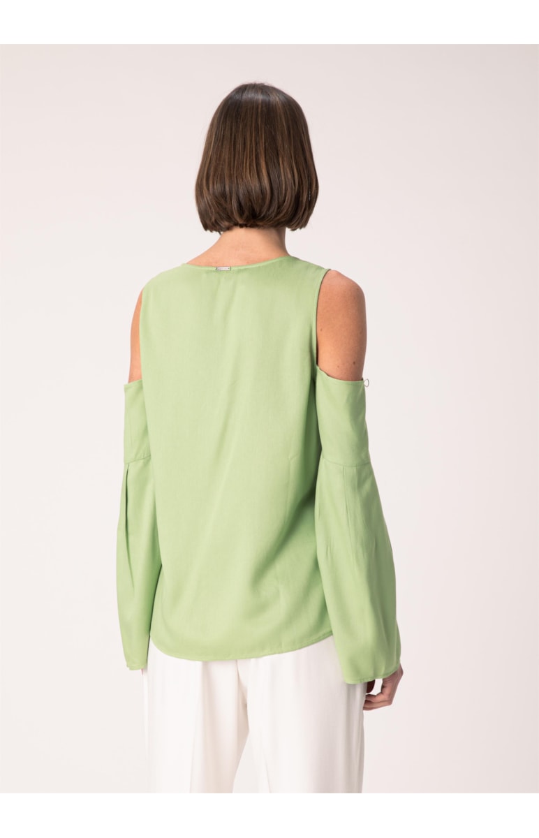 Blusa Viscose Ombro Verde Claro