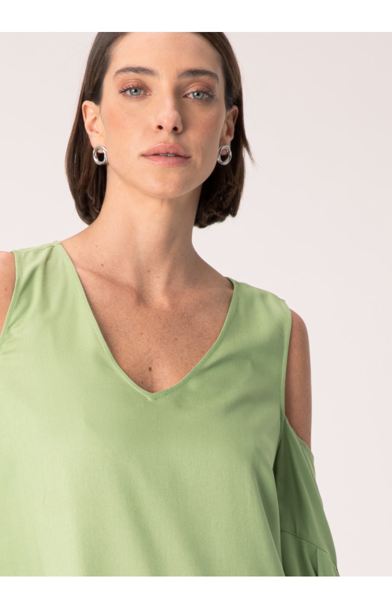 Blusa Viscose Ombro Verde Claro