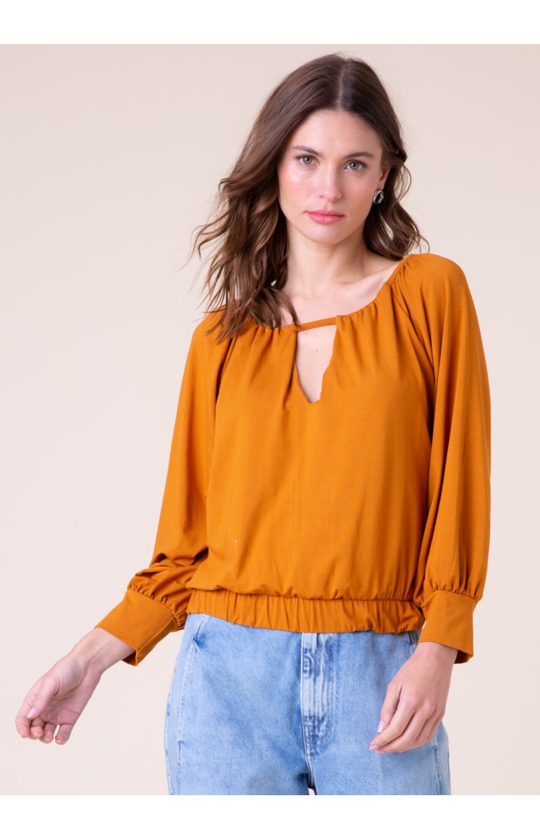 Blusa Visup New Manga Longa Telha